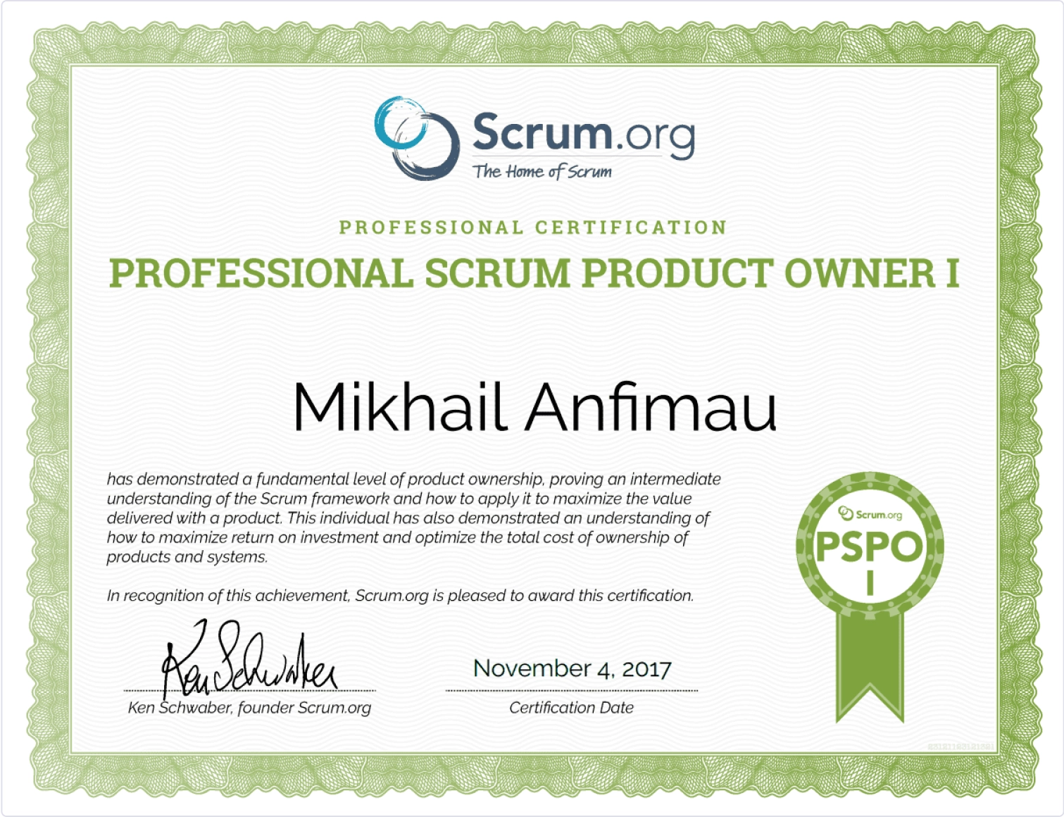 Professional Scrum Product Owner